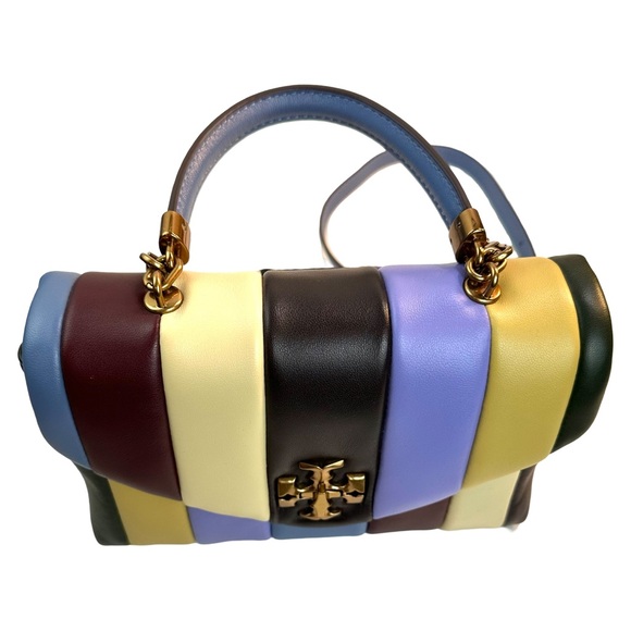 TORY BURCH KIRA SMALL PATCHWORK SATCHEL SHOULDER BAG MULTICOLORED BAG DUST BAG - Picture 10 of 16